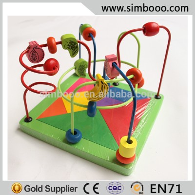 Track Rail Maze Teachig Beads Toy for Kids Educational Toy Wooden Stringing Beads Toy for Kids