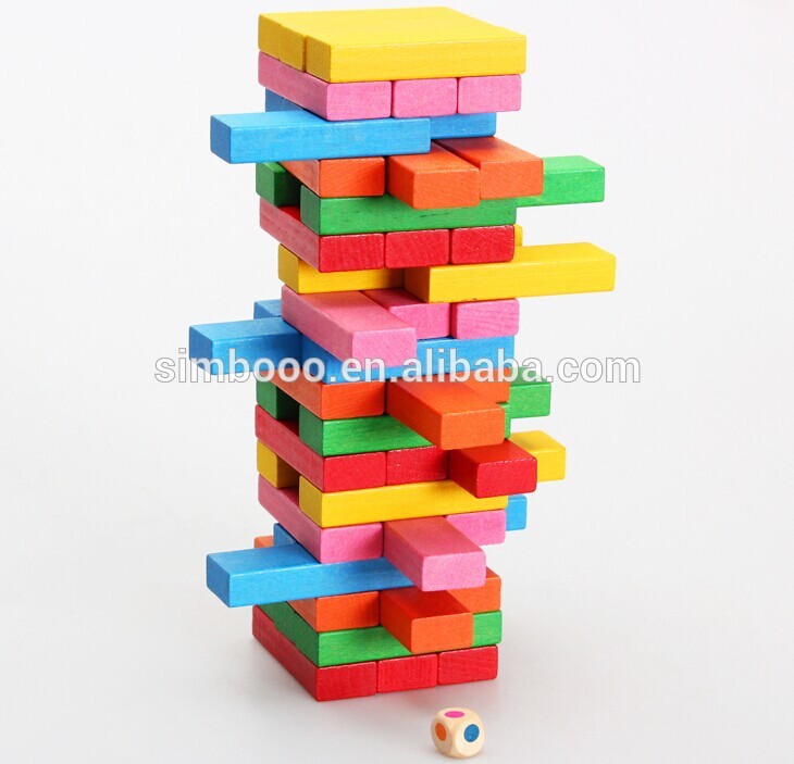 Colorful Wooden jenga custom toy