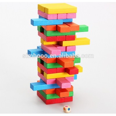 Colorful Wooden jenga custom toy